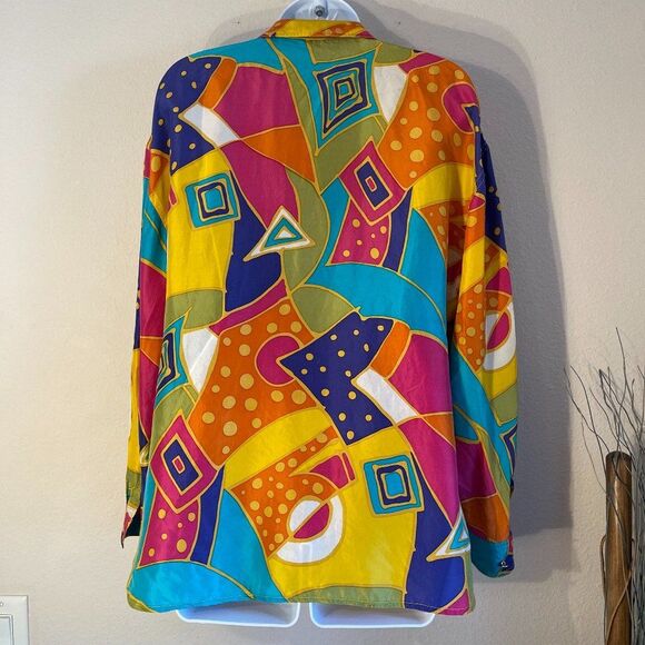 Palmer And Palmer Australia Silk Psychedelic Shirt Vintage Unisex Fit Oversized - Picture 3 of 7